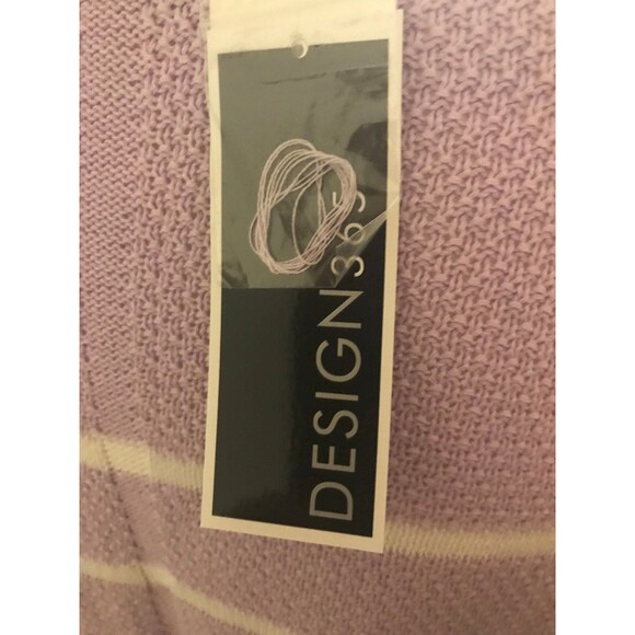 Design 365 Saks Pastel Purple XL Sweater NWT Lace Up Side Stripe Cotton Romantic - Picture 6 of 6